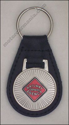 Railway Express Agency Railroad Leather Key Chain Ring - Locomotive Logos