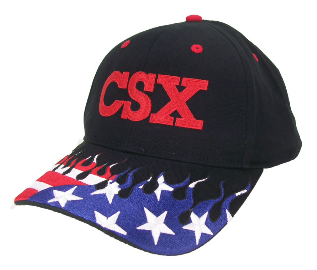 CSX Transportation Railroad Embroidered Flag Flame Cap Hat #40-0022FG ...