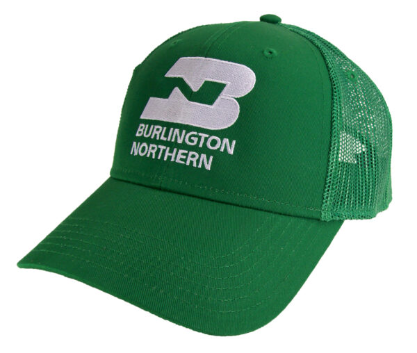 Burlington Northern Railway Embroidered Railroad Kelly Green Mesh Cap 40-0046KM