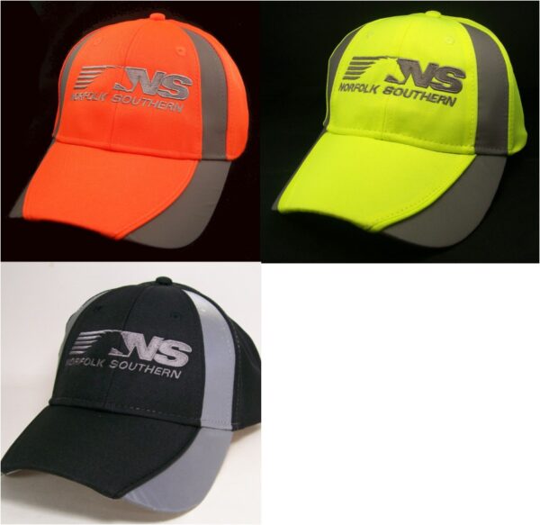 Norfolk Southern Railroad Neon Reflective Cap #40-0068S Choose Orange, Yellow, or Black