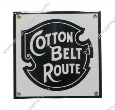 Cotton Belt Route Railroad Porcelain Sign #57-1160 - Locomotive Logos