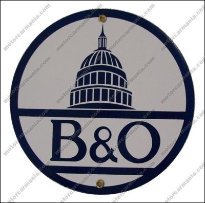 Baltimore & Ohio B&O Railroad Porcelain Sign 57-1040 - Locomotive Logos