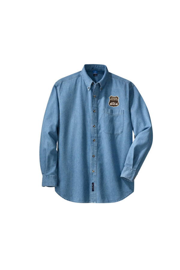 Union Pacific 4014 Big Boy Steam Locomotive Embroidered Denim Shirt #80-4014DS Save when you purchase shirt and cap! - Image 8