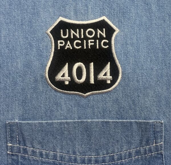 Union Pacific 4014 Big Boy Steam Locomotive Embroidered Denim Shirt #80-4014DS Save when you purchase shirt and cap! - Image 2