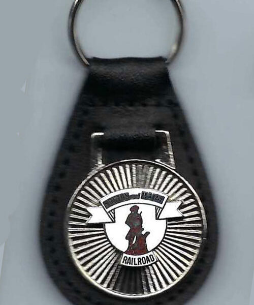 Boston & Maine Minuteman Railroad Leather Fob Key Chain Ring #62-1210