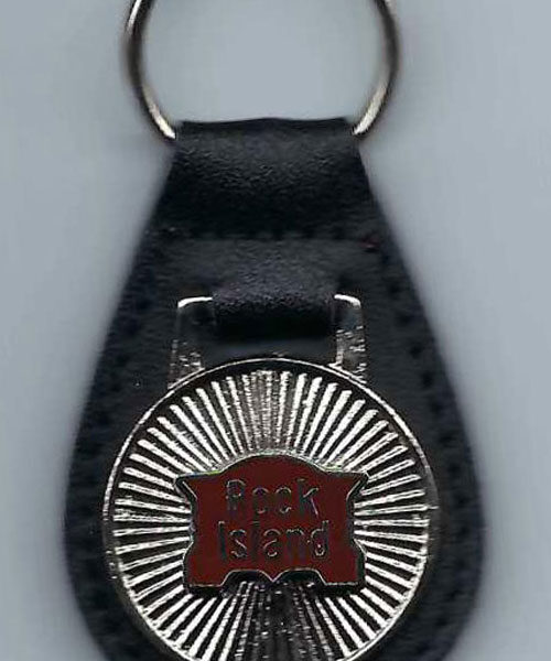 Rock Island Railroad Leather Fob Key Chain Ring #62-4300
