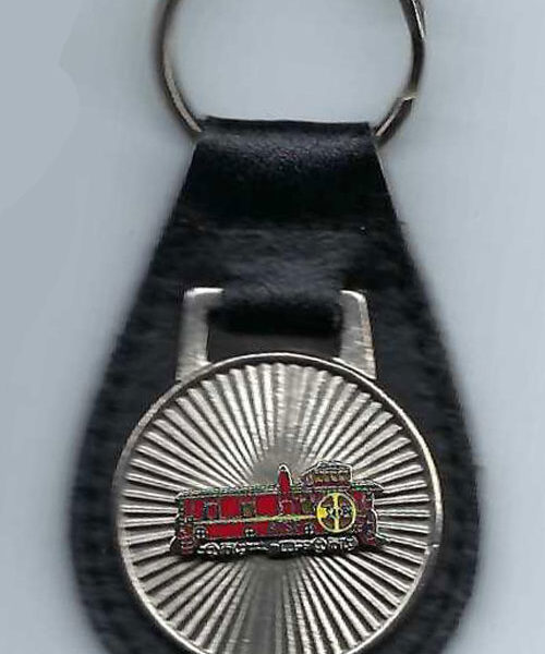 Santa Fe Caboose Railway Leather Fob Key Chain Ring #62-4440