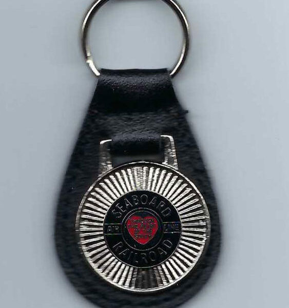Seaboard Air Line Railway Leather Fob Key Chain Ring #62-4590