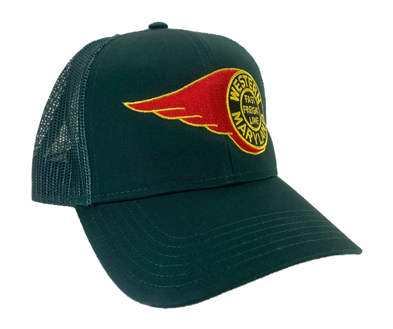 Western Maryland Railroad Fireball Embroidered Mesh Cap Hat #40-0063GM