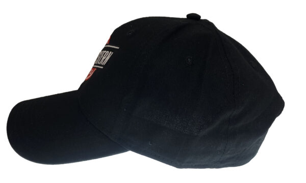 Side view of embroidered Chicago North Western System cap - Locomotive Logos