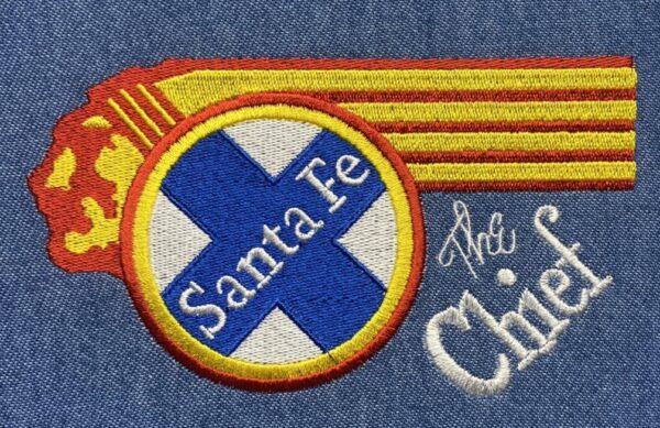 Santa Fe Railway The Chief Railroad Embroidered Denim Shirt #80-0042