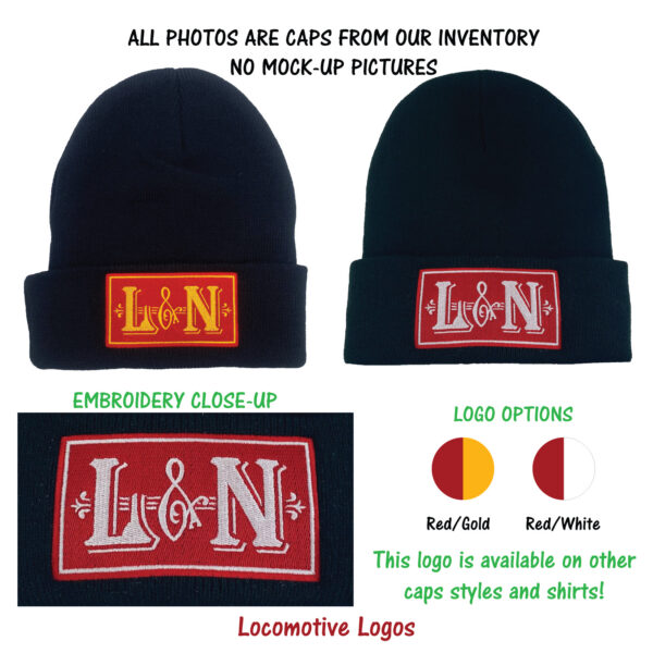 Louisville & Nashville (L & N) Railroad Embroidered Beanie Toboggan Cap #40-2900BN Choice