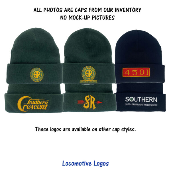 Southern Railway Embroidered Beanie Cap - #40-0027BN - Your Choice of Logos