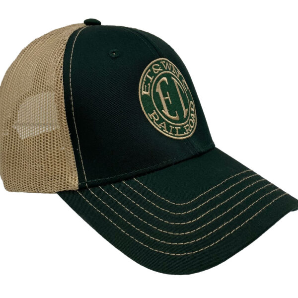 East Tennessee & Western North Carolina Railroad Embroidered Dark Green & Khaki Mesh Cap #40-6066GKM