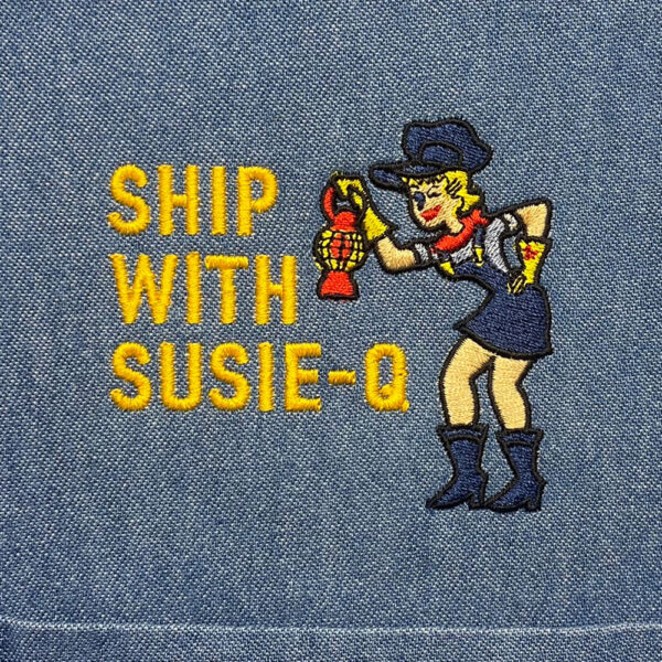 Ship with Susie Q Railroad Embroidered Denim Shirt #80-6350