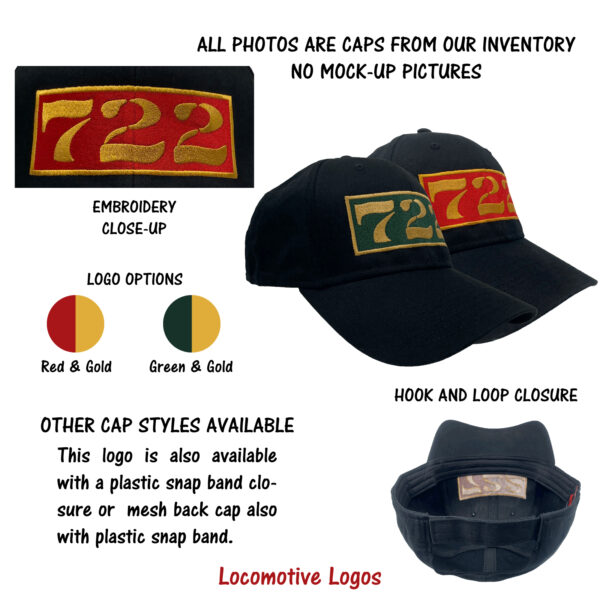 Southern Railway #722 Embroidered Railroad Cap Hat #40-0722V Choice