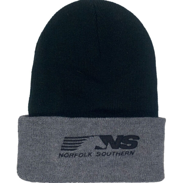 Norfolk Southern Railroad Embroidered Gray/Black Beanie Cap #40-0068BN-0314