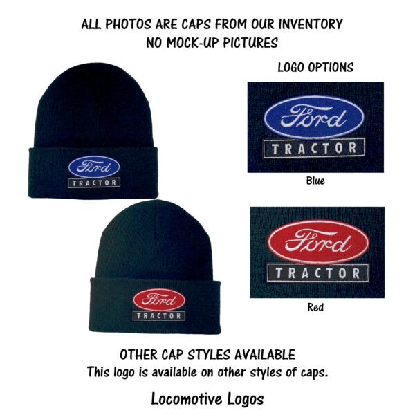 Ford Tractor Embroidered Beanie Cap Hat #44-8200BN Choose Logo Color