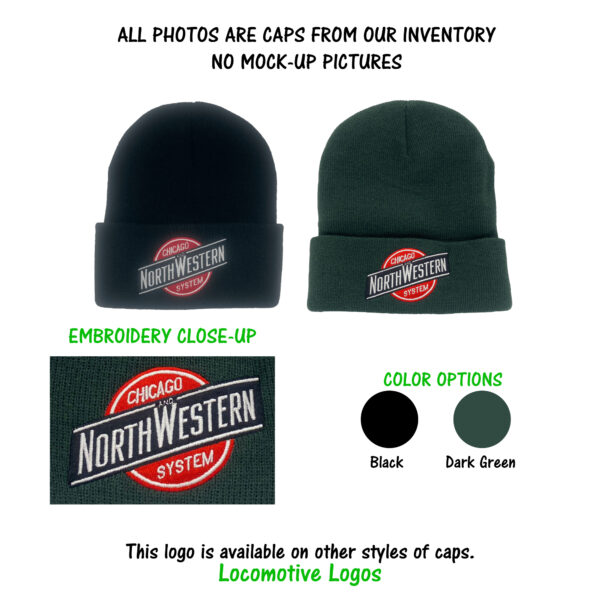 Chicago & North Western System Railroad Railway Embroidered Beanie Cap 40-0017BN Choice