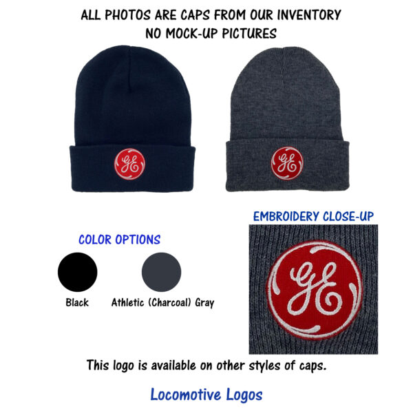 General Electric Transportation Logo GE Locomotives Embroidered Beanie Cap #40-0230BN Choice