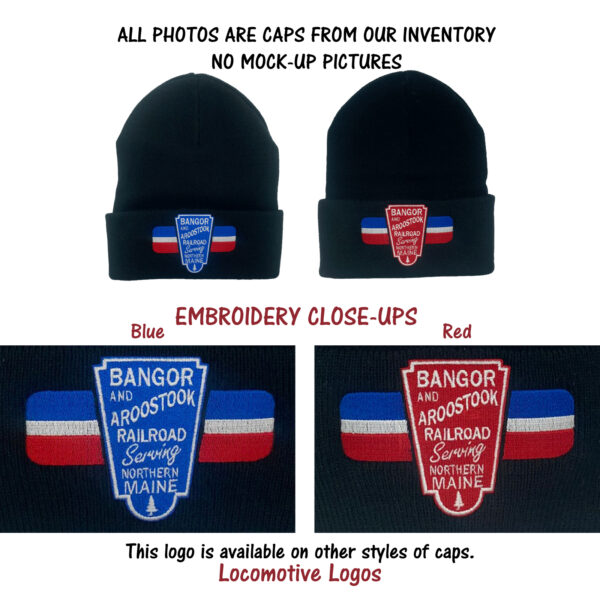 Bangor & Aroostook Railroad Embroidered Beanie Cap 40-1107BN Choice