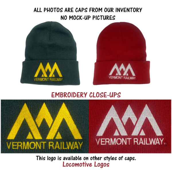 Vermont Railway Embroidered Beanie Cap #40-6300BN Choice