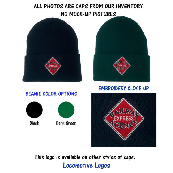 Railway Express Agency Railroad Embroidered Beanie Cap #40-4700BN Choice