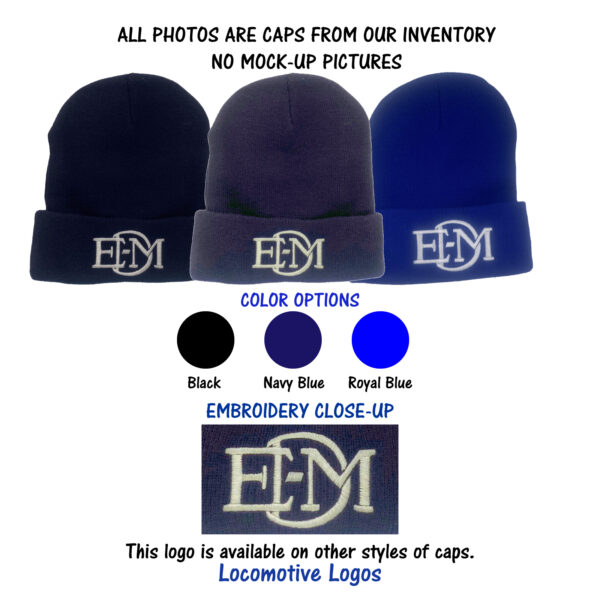 EMD Electro Motive Division Railroad Embroidered Beanie Cap #40-1742BN - Choice
