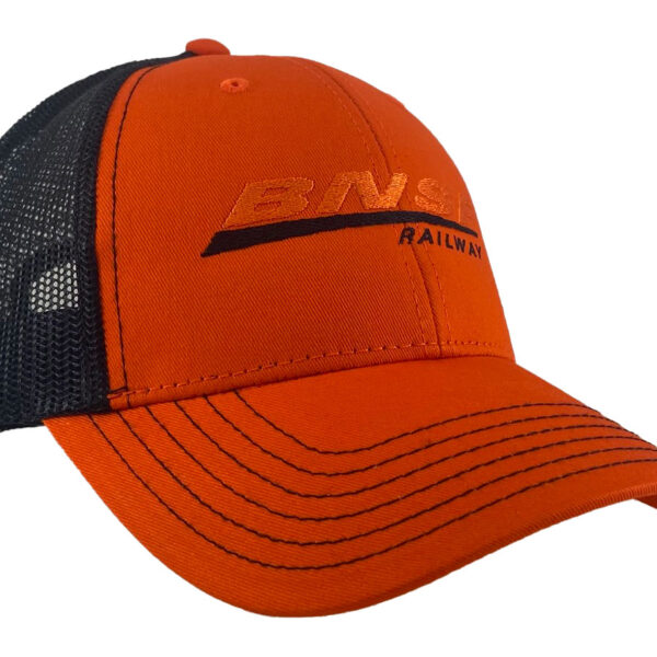 BNSF Railway Embroidered Orange & Black Mesh Cap #40-0048OBM