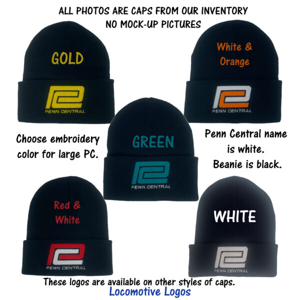 Penn Central Railroad Embroidered Beanie Cap #40-1001BN CHOICE