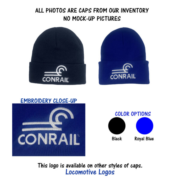 Conrail Railroad Embroidered Beanie Cap #40-0023BN Choice