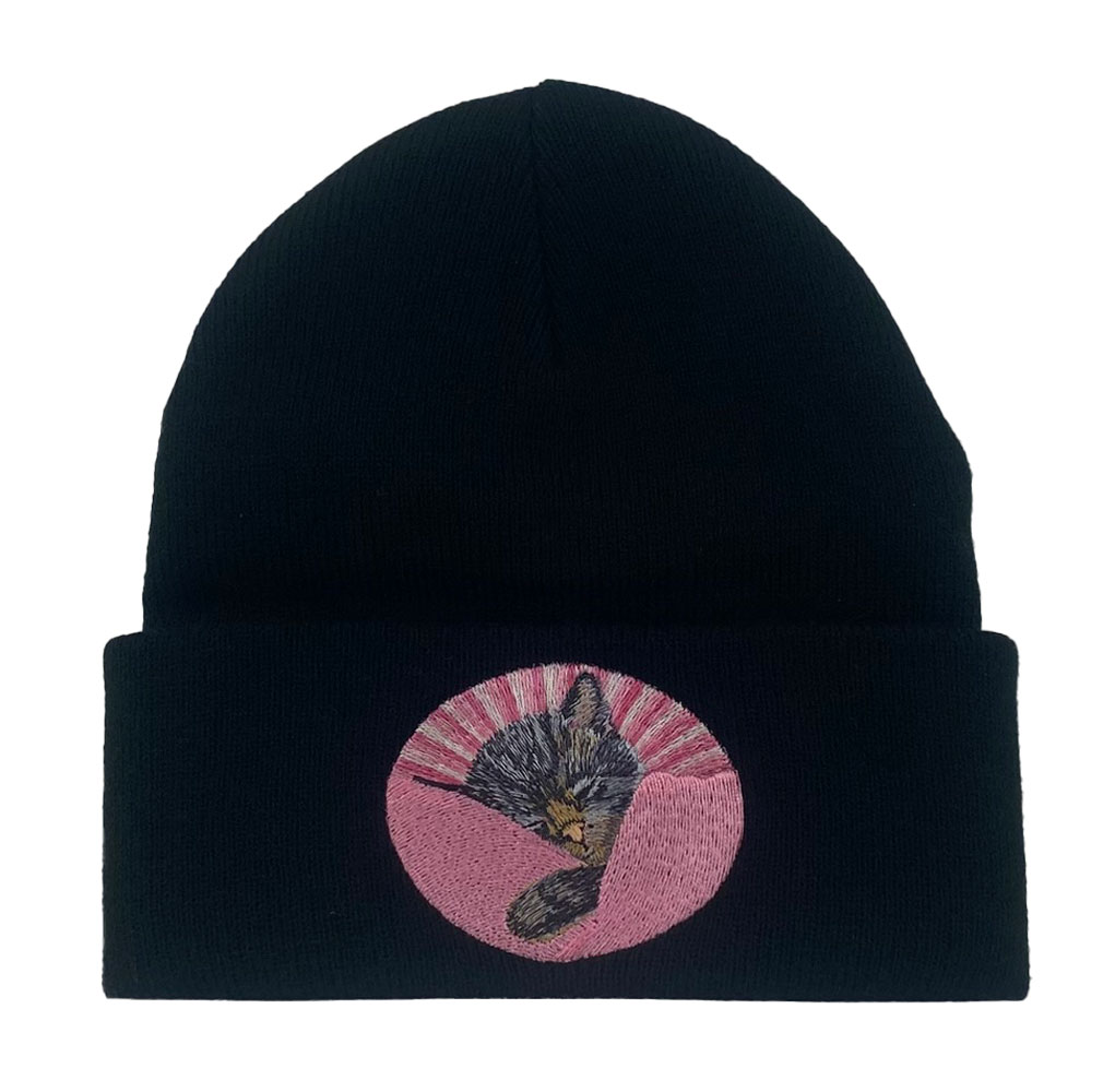 Chessie the Railroad Kitten Embroidered Beanie Toboggan Cap #40-7700BN - Image 2