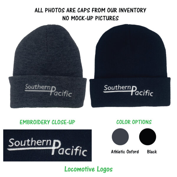 Southern Pacific Lines Embroidered Railroad Beanie Toboggan Cap #40-0076BN Choice