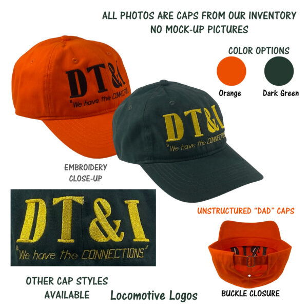 Detroit Toledo & Ironton Connections Railroad Logo Embroidered Denim Railroad Cap 40-1732D - CHOICE