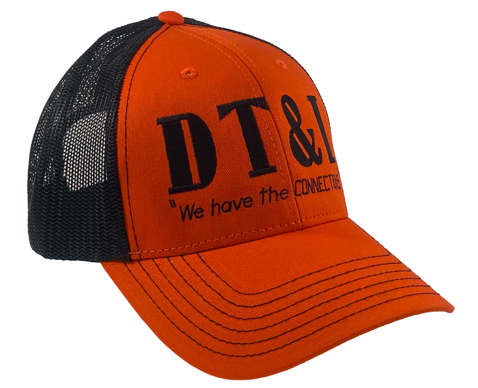 Detroit Toledo & Ironton D T & I Railroad "Connections" Embroidered Orange & Black Mesh Cap #40-1732OBM - Image 2