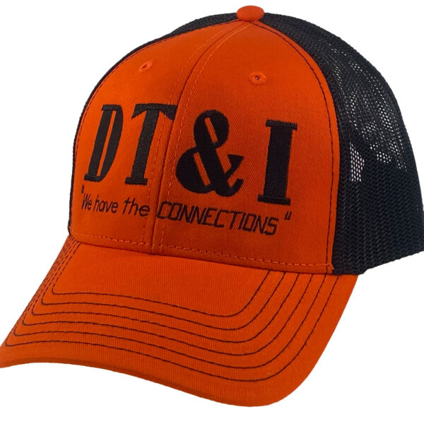 Detroit Toledo & Ironton D T & I Railroad "Connections" Embroidered Orange & Black Mesh Cap #40-1732OBM