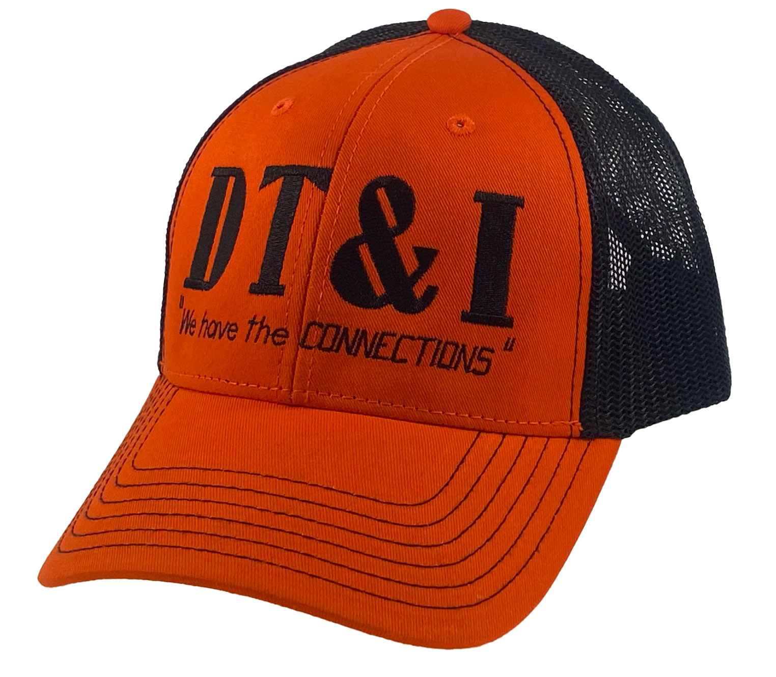 Detroit Toledo & Ironton D T & I Railroad "Connections" Embroidered Orange & Black Mesh Cap #40-1732OBM