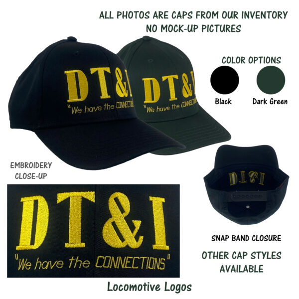 Detroit Toledo & Ironton D T & I Railroad "Connections" Embroidered Cap Hat #40-1732