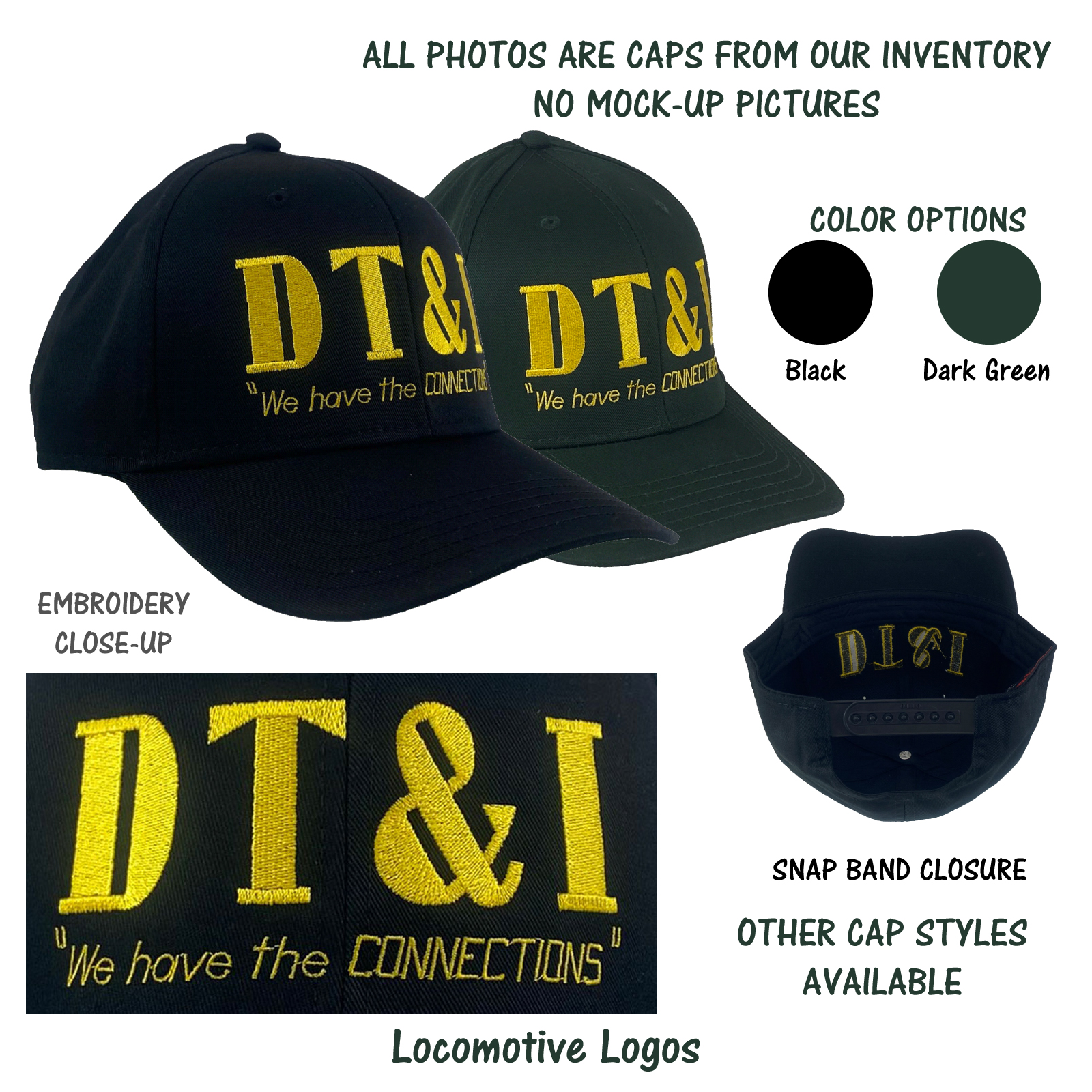 Detroit Toledo & Ironton D T & I Railroad "Connections" Embroidered Cap Hat #40-1732