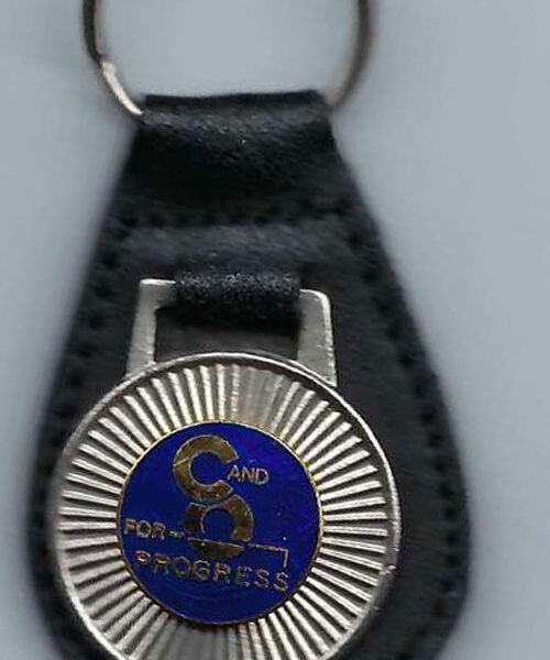 Chesapeake & Ohio Railroad Leather Fob Key Chain Ring #62-1025