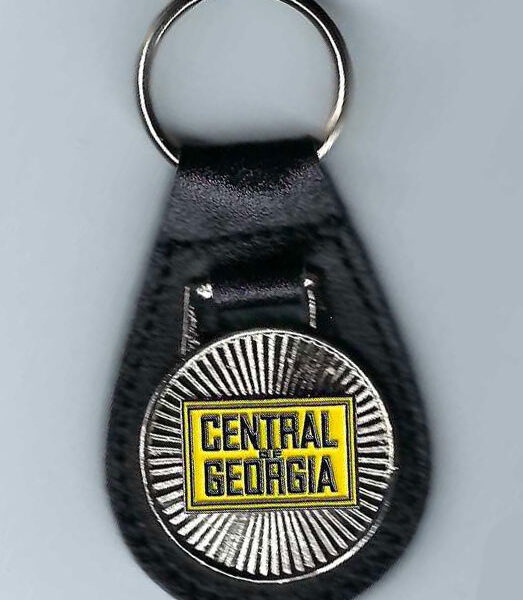 Central of Georgia Leather Fob Key Chain Ring #62-6440