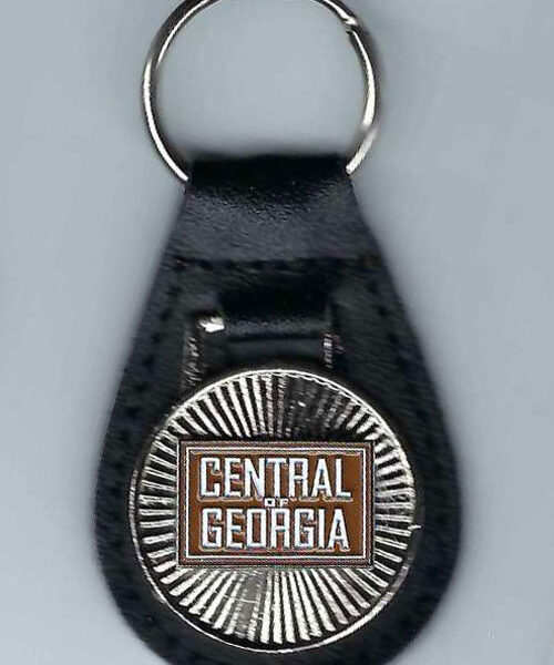 Central of Georgia Leather Fob Key Chain Ring #62-6460