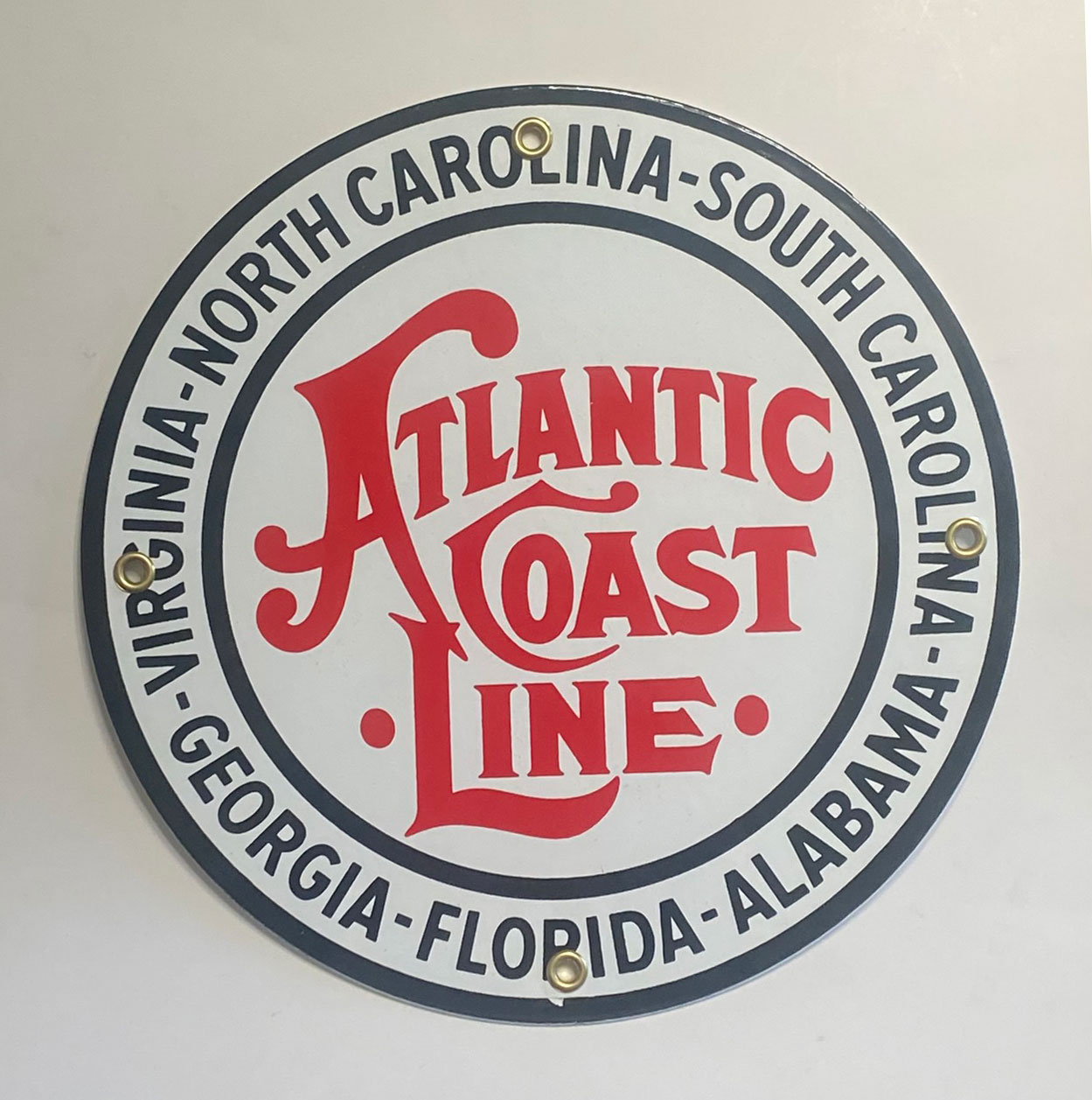 Atlantic Coast Line ACL Railroad Porcelain Sign 57-1020